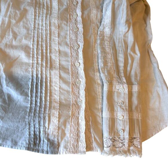 Juicy Couture Victorian Steampunk Ruffle Pintuck Regency Cotton Blouse NWOT - Picture 7 of 9